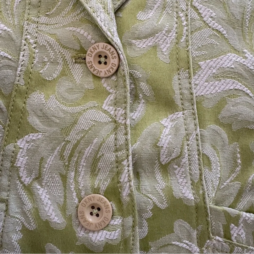 DKNY Light Green Floral Patterned Blazer‎ Y2K - M